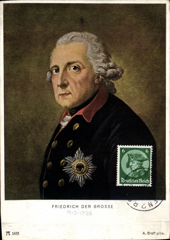 Friedrich le Grand — portrait en costume militaire — éditeur A. Graff pinx. n° 1658 - Awers