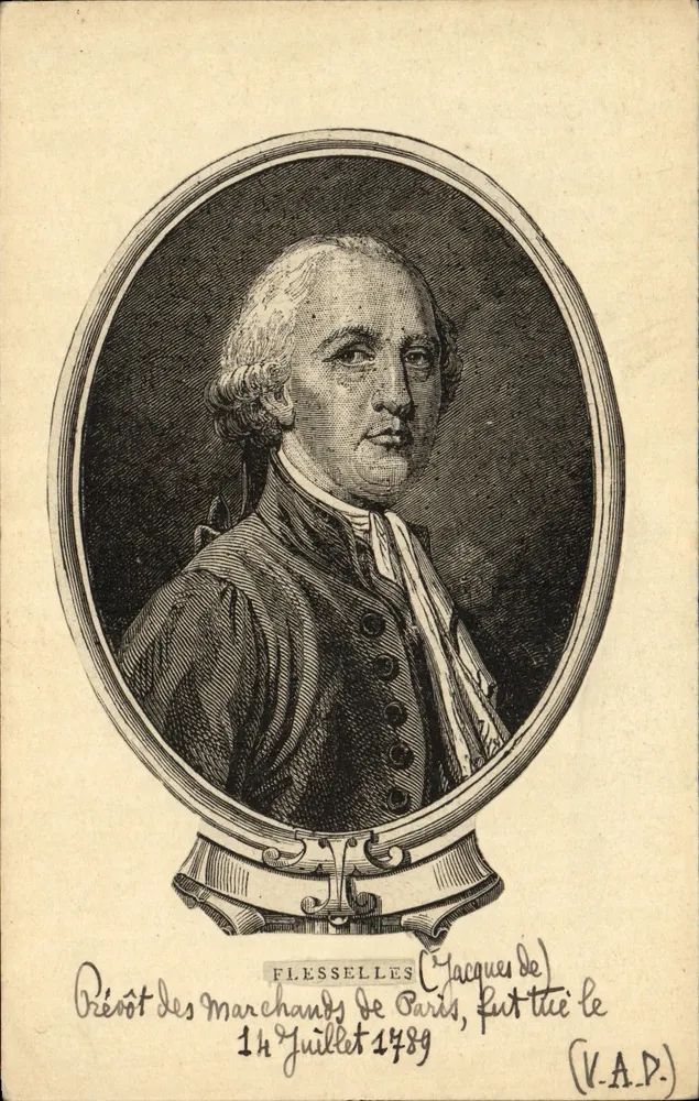 Jacques de Flesselles — Prévôt der Märker von Paris, am 14. Juli 1789 erschossen — (V.A.P.) - Vorderseite
