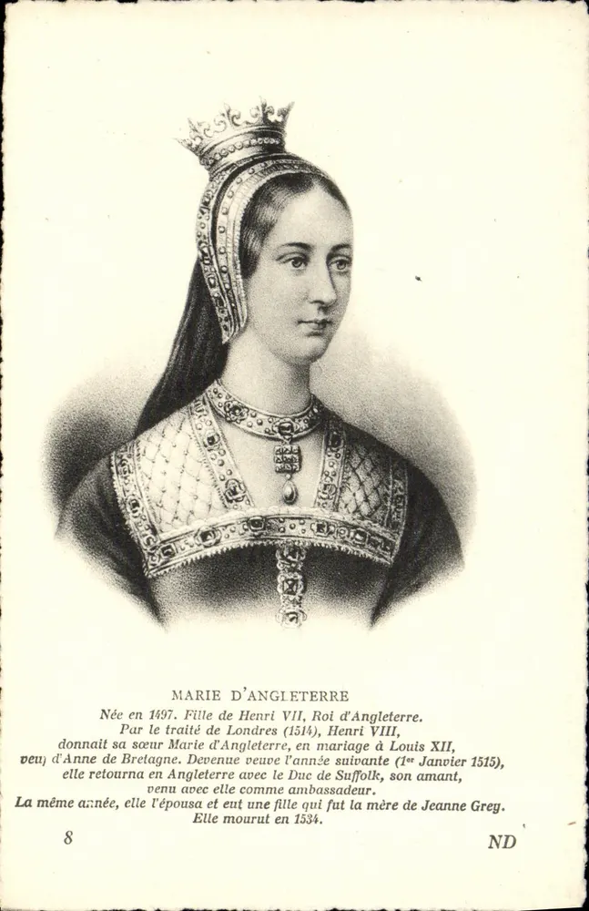 Marie von England — Historisches Portrait — Verlag ND, Nr. 8 - Vorderseite