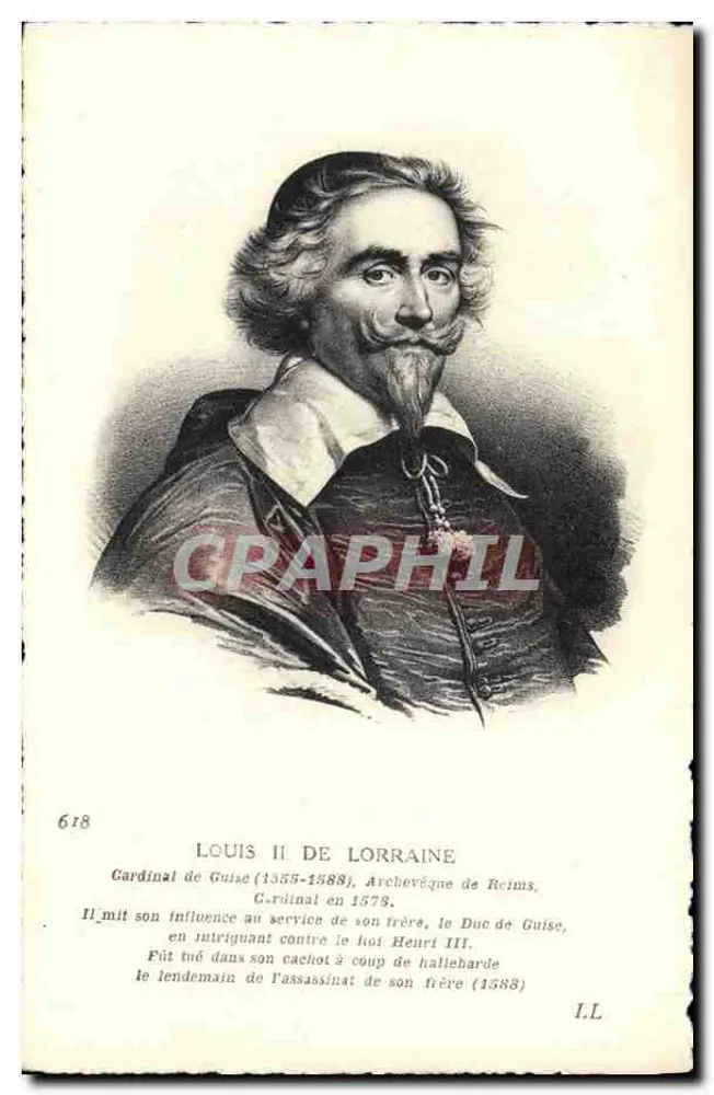 Louis II de Lorraine — Kardinal de Guise (1555-1588), Erzbischof von Reims — Verleger: Évy et Neurdein Réunis - Vorderseite