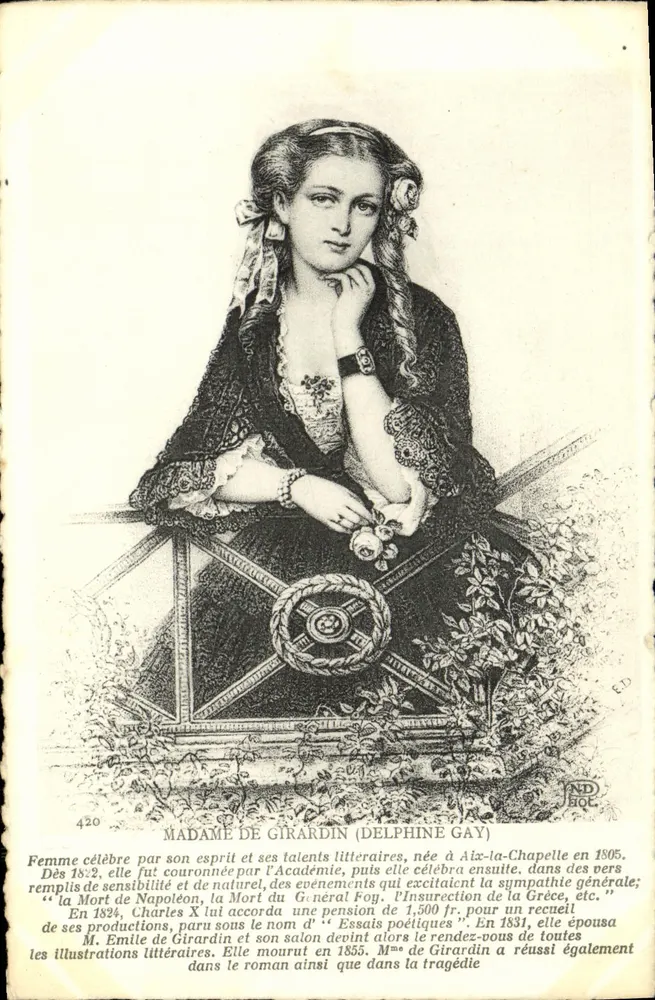 Madame de Girardin (Delphine Gay) — Portrait — Verlag NDHOC, Nr. 420 - Vorderseite