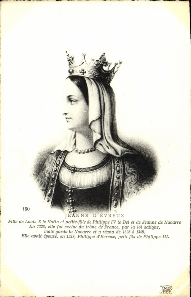 Jeanne d'Évreux — Rainha da Navarra — n°295 - Frente