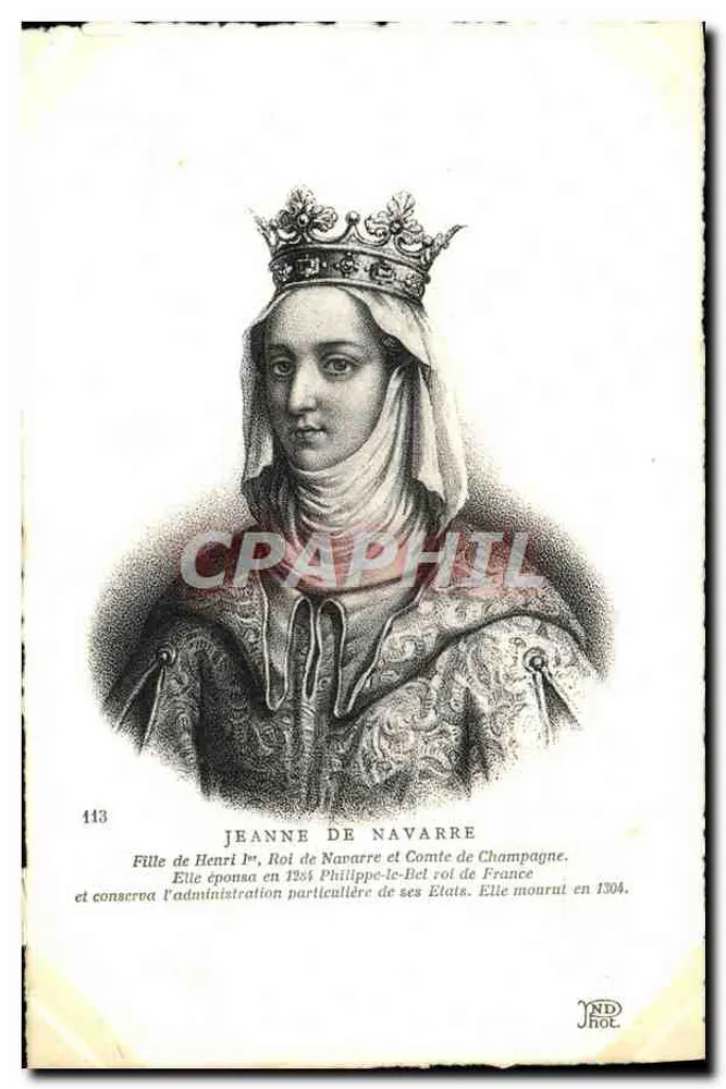Joana da Navarra — retrato gravado — JND Hol, n° 443 - Frente