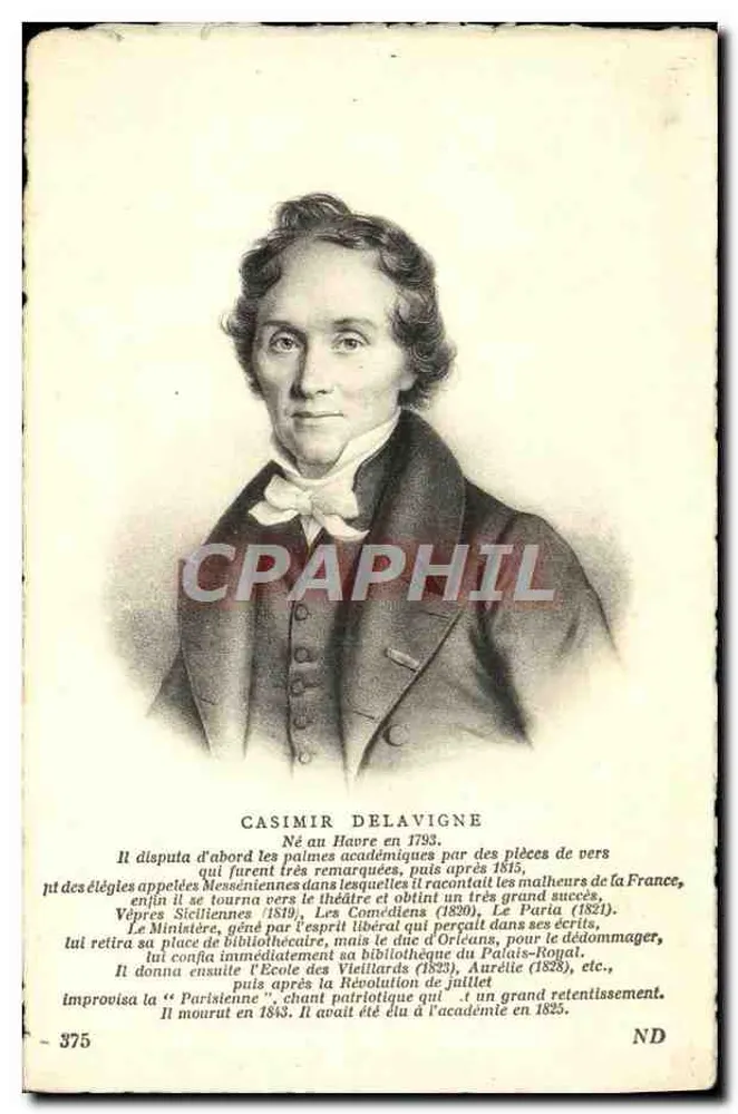 Casimir Delavigne — Dichter und Akademiker — Verlag: Lévy et Neurdelin Réunis, Paris - Vorderseite