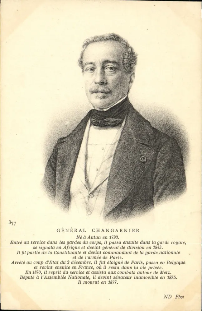 Geral Changarnier — biografia — ND Phot, n° 377 - Frente