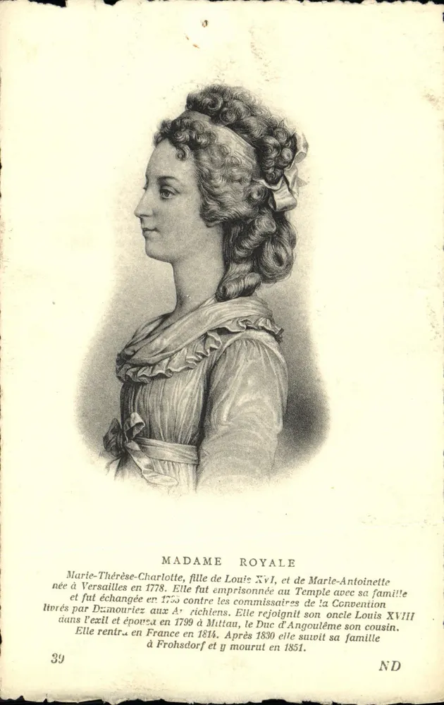 Madame Royale — Portrait im Bust — Serie 39, Verleger ND - Vorderseite