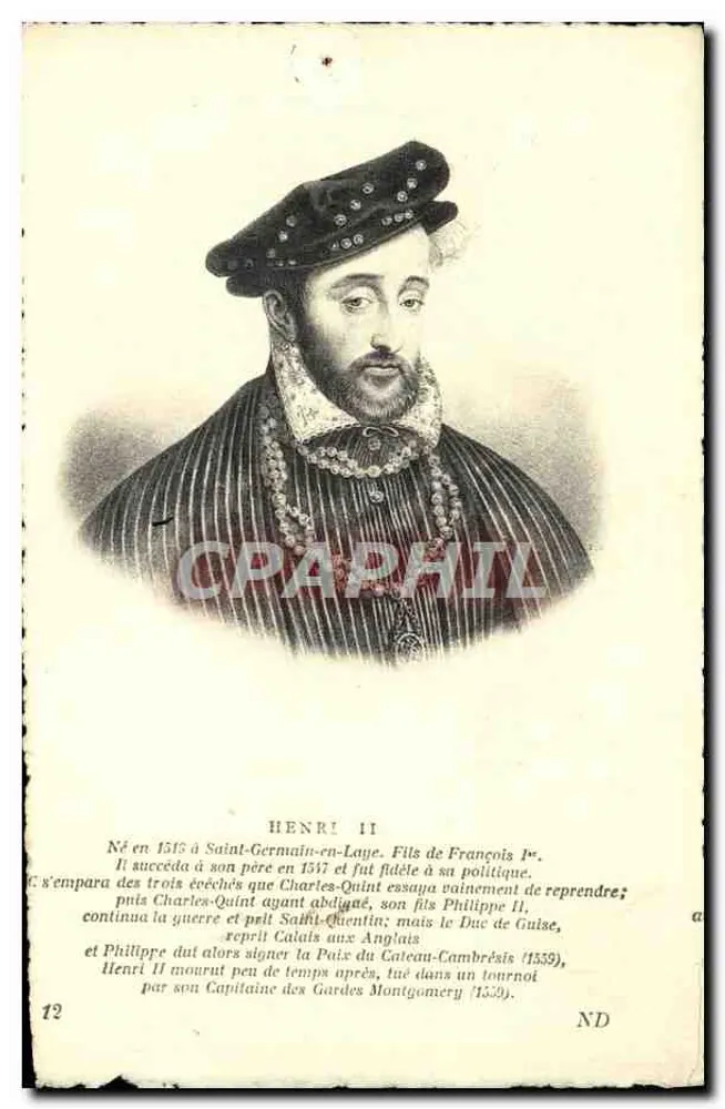Henri II — Rei da França — Editor Lévy et Neuhoe, Paris, n°12 - Frente