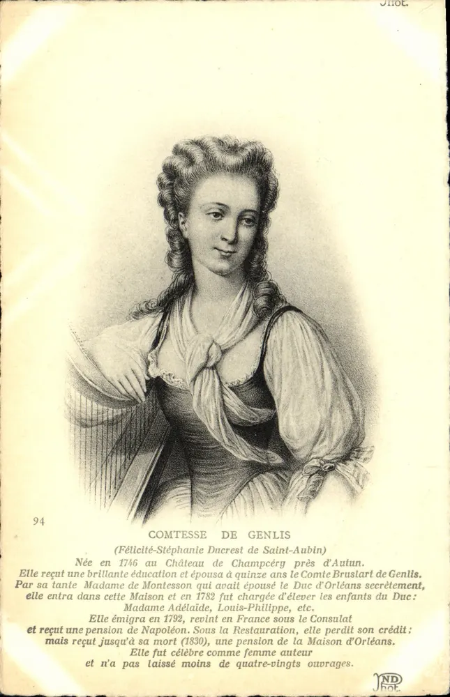 Condesa de Genlis — Félicité-Stéphanie Ducrest de Saint-Aubin — JND JOT - Anverso