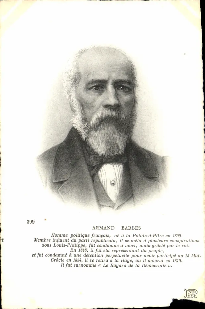 Armand Barbès — französischer Politiker, geboren in La Pointe-à-Pitre im Jahr 1809 — JND Hot. n°399 - Vorderseite
