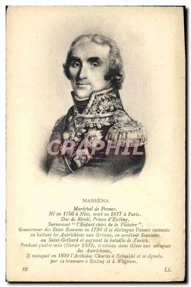 Marschall Masséna — Portrait — Verlag LL n°42 - Vorderseite