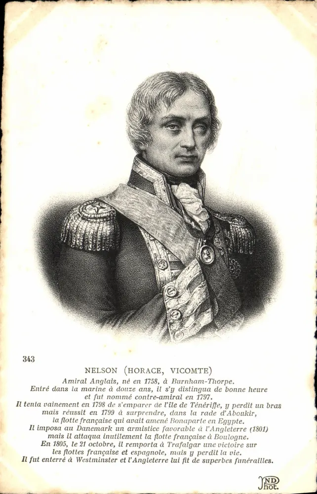 Ammiraal Nelson (Horace, graaf) — gekoelde portret — JND hot. nr. 343 - Voorkant