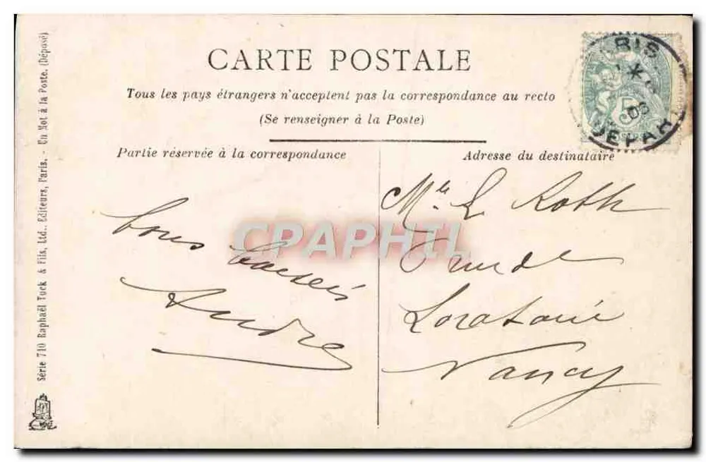 Junge Frau in orientalischem Kleid — Mignnon — Morsaou Paris, Serie 710-4 - Rückseite