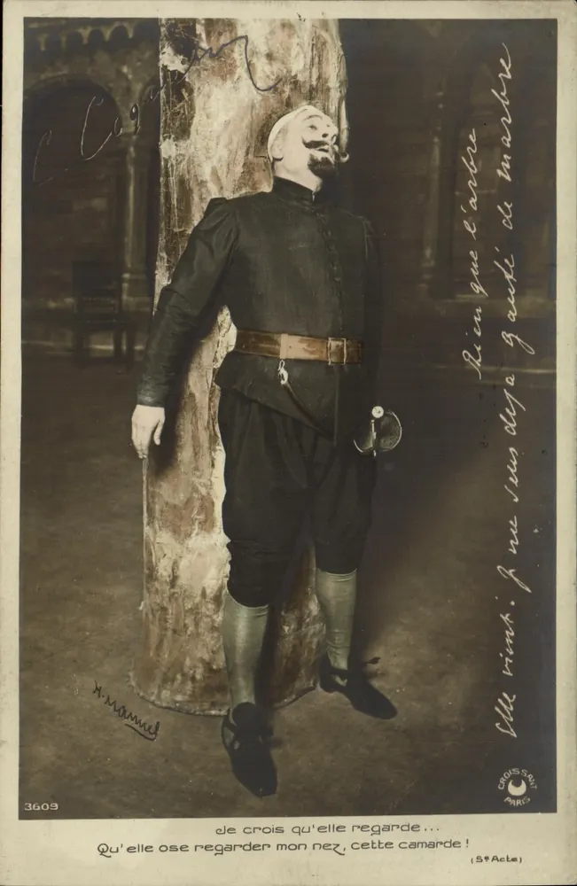 Soldat in Uniform — Theater Szene — Verlag N. Manuel, Nr. 3609 - Vorderseite