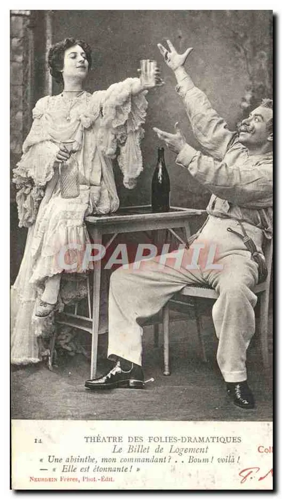 Szene im Théâtre des Folies-Dramatiques — Der Sitzplatz — Neurdein Brüder, Foto-Verlag - Vorderseite