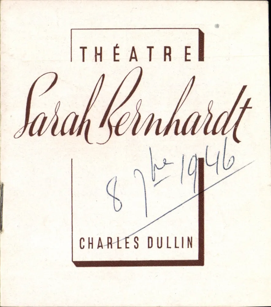 Sarah Bernhardt — Theater — Charles Dullin, 1946 - Vorderseite