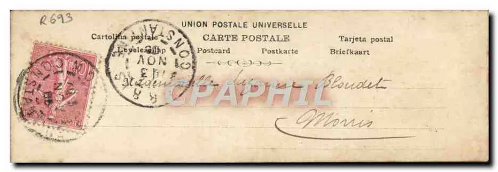 Frau im Musterkleid — Valéry, Paris — Verlag G. P. Fauvillager, n° 93528 - Rückseite