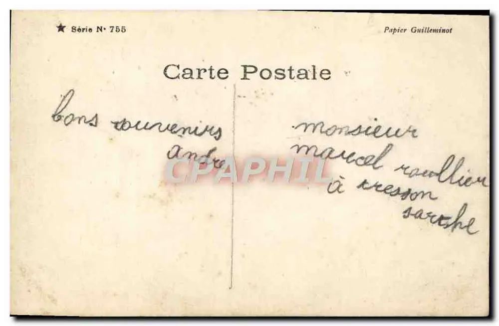 Zwei junge Mädchen in Bühnenkostümen — Serie Nr. 755 — Papier Guilleminot - Rückseite