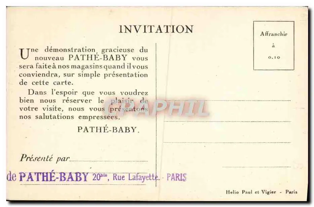 एक युवा महिला का चित्र — एडिटर PATHÉ-BABY, पेरिस - पीछे