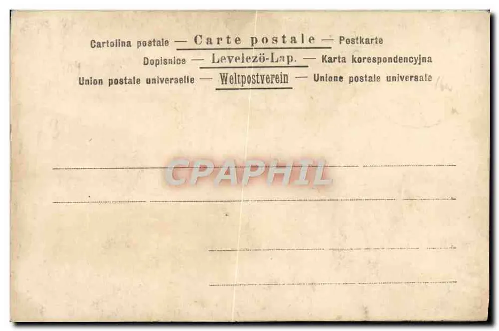 Mulher com vestido escuro e lenço bordado — retrato — União Postal Universal - Verso