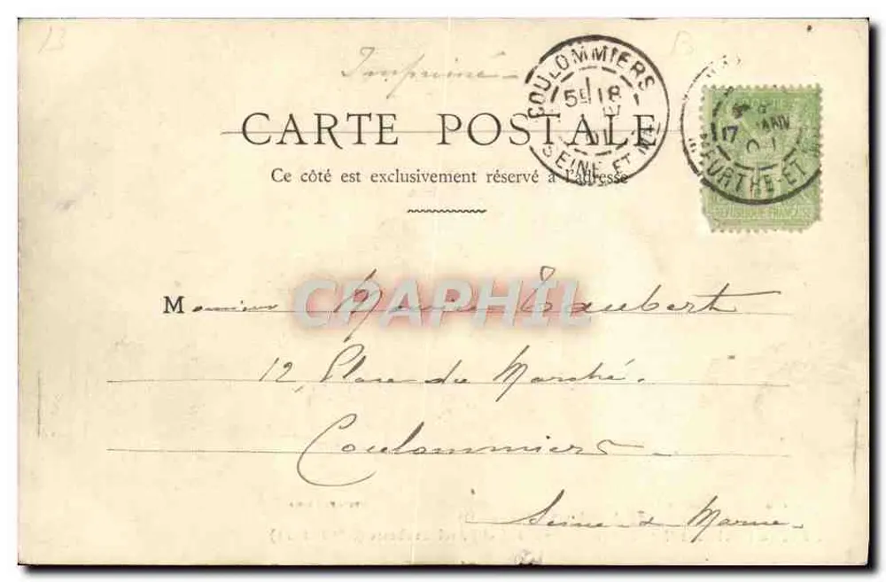 L'Aiglon (Acte II) — scène de théâtre avec Le Duc de Reichstadt (Mme Sarah Bernhardt) et l'Archiduchesse (Mme Préval) — éditeur L'H. et C., Paris, n° de série non visible - Rückseite