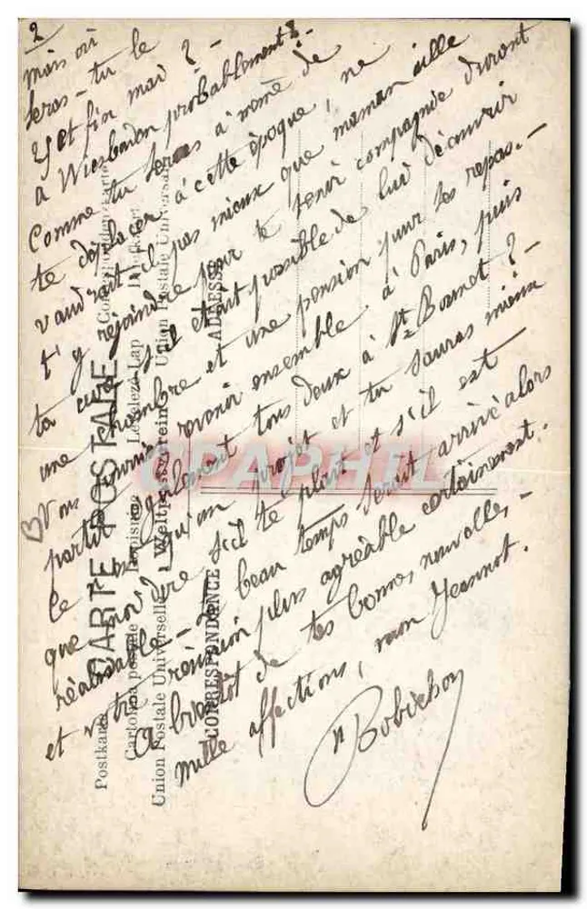 Sarah Bernhardt als l'Aiglon — Phototypie - Rückseite