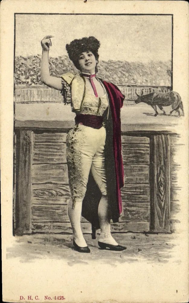 Femme toréadora — spectacle de taureau — D.H.C. No. 1425 - Vorderseite