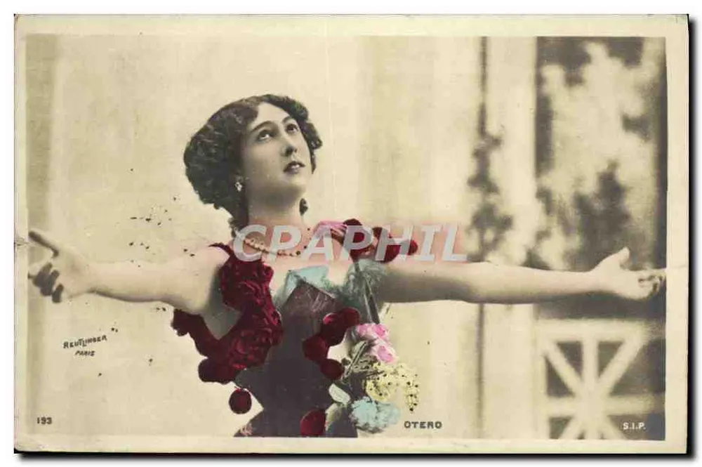Frau in bunter Robe — Tänzerin — Reutlinger Paris, n°193 - Vorderseite