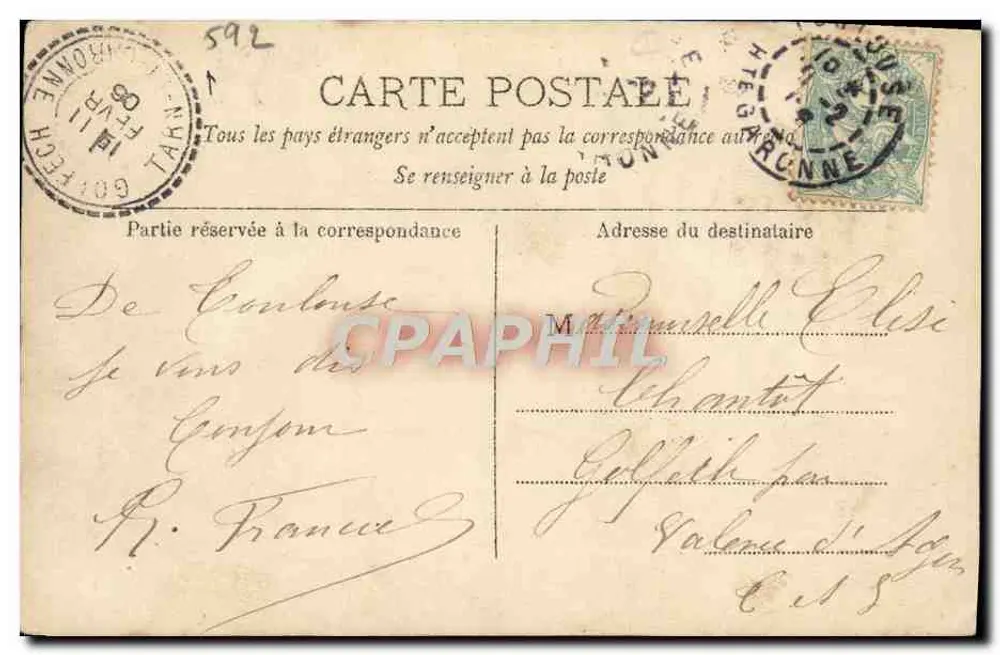 Porträt der Sängerin OTERO — farbig gefärbtes Foto — Reutumbur, Paris, S.I.P. n° 19379 - Rückseite