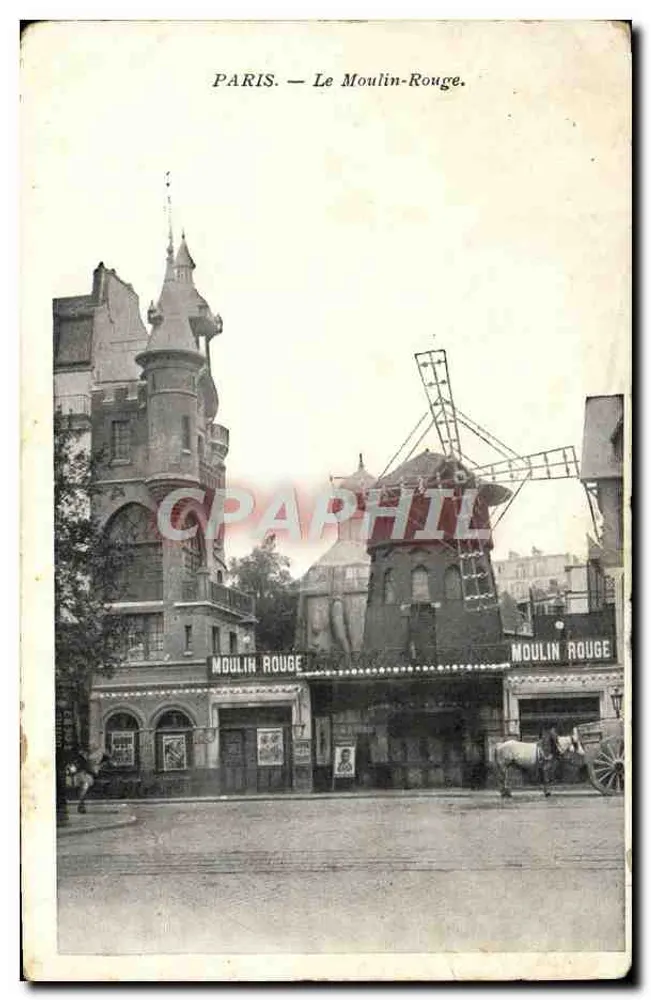 Paryż — Le Moulin-Rouge — Wydawca nieznany, numer seryjny nie widoczny - Awers