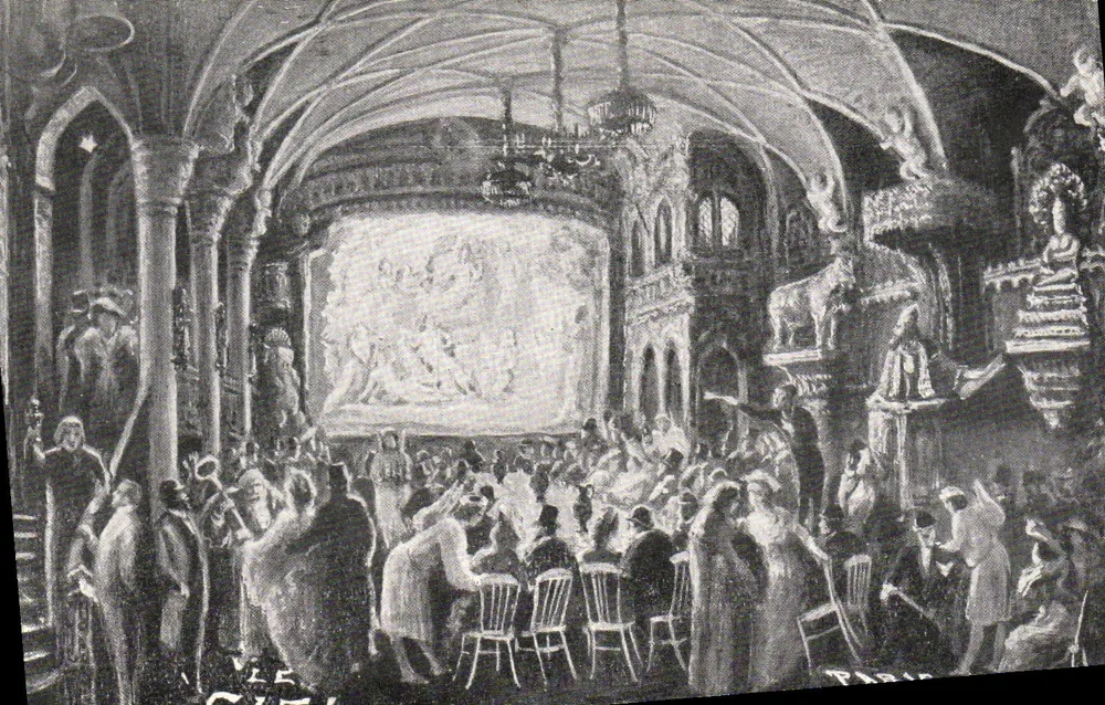 Gotische Bühnenhalle — Theateraufführung — unbekannter Verlag, Seriennummer nicht sichtbar - Vorderseite
