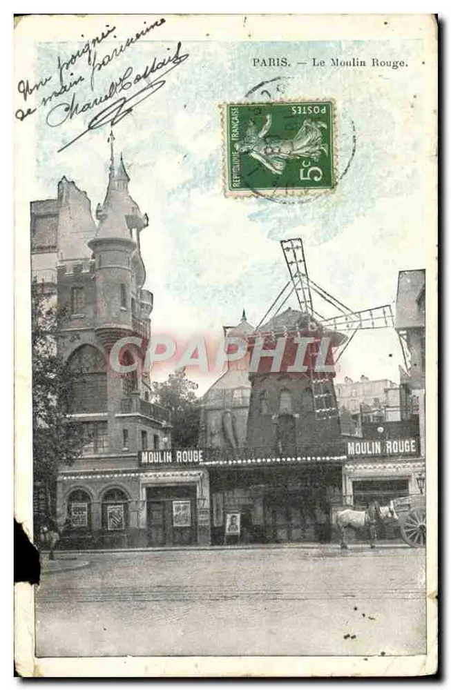 PARIS — Le Moulin Rouge — éditeur imprimeur non visible - Voorkant