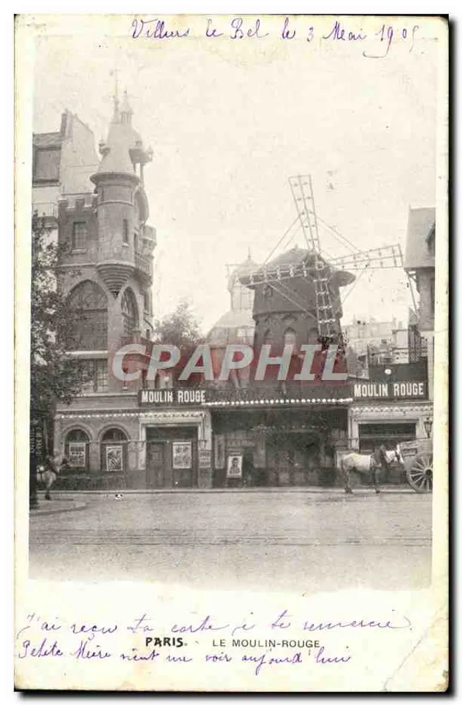 Paris — O Moulin-Rouge — editor não identificado, número de série não visível - Frente