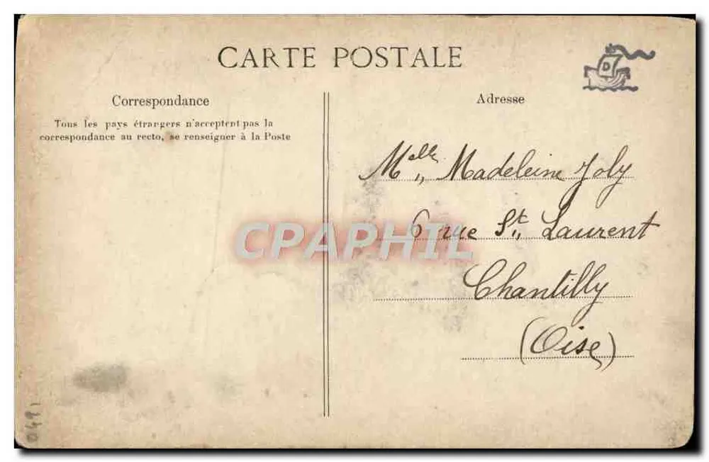 Porträt eines Mannes in historischem Kleid — Künstlerische Sammlung VIN DÉSILES — G. F., Paris - Rückseite