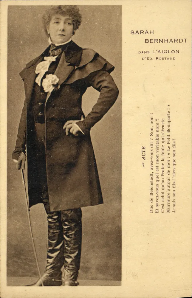 Sarah Bernhardt — in L'Aiglon von Ed. Rostand — J. Nozais, Nantes - Vorderseite