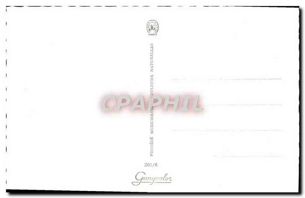 Mulher em maiô branco e véu vermelho — praia tropical — editor Ganycolor, n° 201/6 - Verso