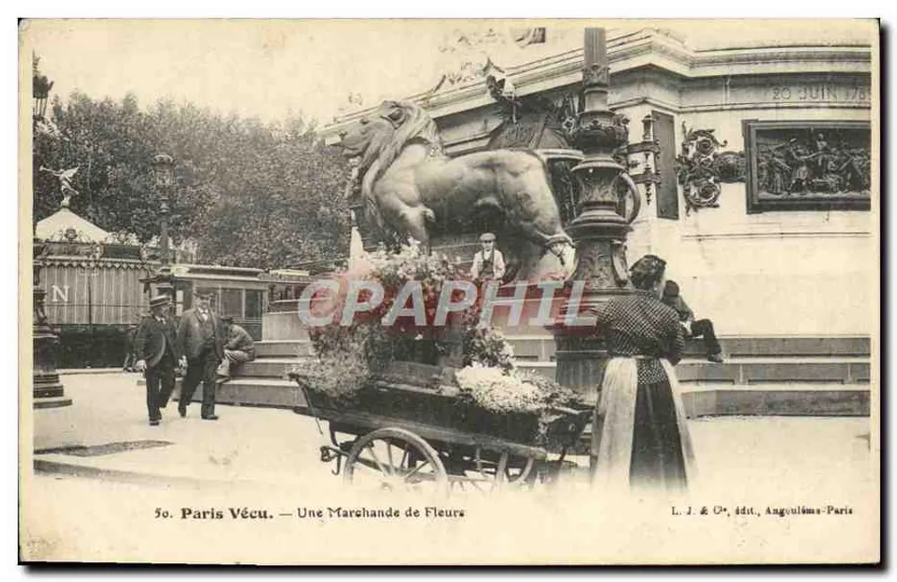 Paris Vécu — Eine Blumenverkäuferin — L. J. & Cie, Verlag, Angoulême-Paris - Vorderseite