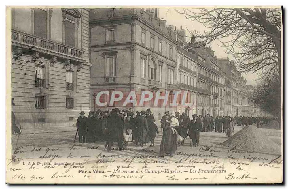 Paris — Avenue des Champs-Élysées — Die Spaziergänger — L. J. & Cie, Verlag Angoulême, Paris - Vorderseite