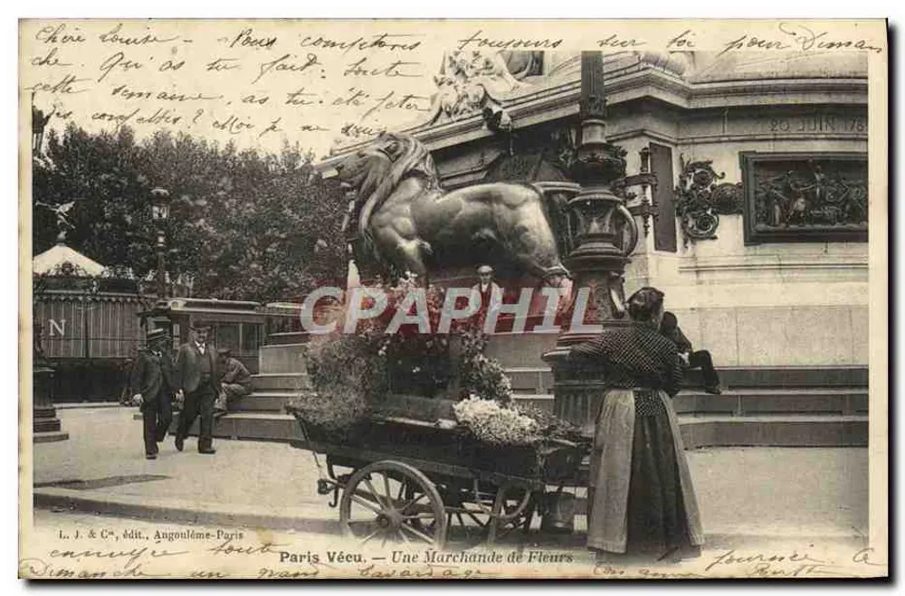 Paris Vécu — Eine Blumenverkäuferin — I. J. & Cie, Angoulême-Paris - Vorderseite