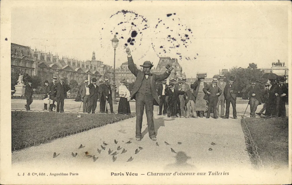 Vogelkärtner am Tuileries — Paris Vécu — L. J & Cie, Verlag, Angoulême Paris - Vorderseite