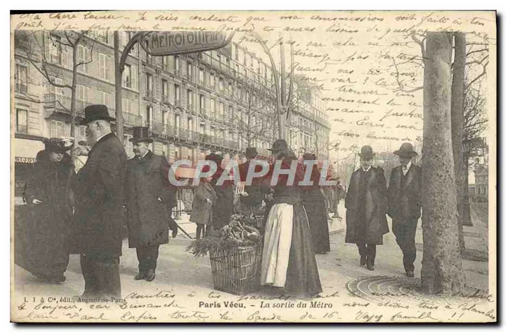 Leefde in Parijs — De uitgang van de Metro — L. & Cie, uitgever, Angoustrine, Parijs - Voorkant