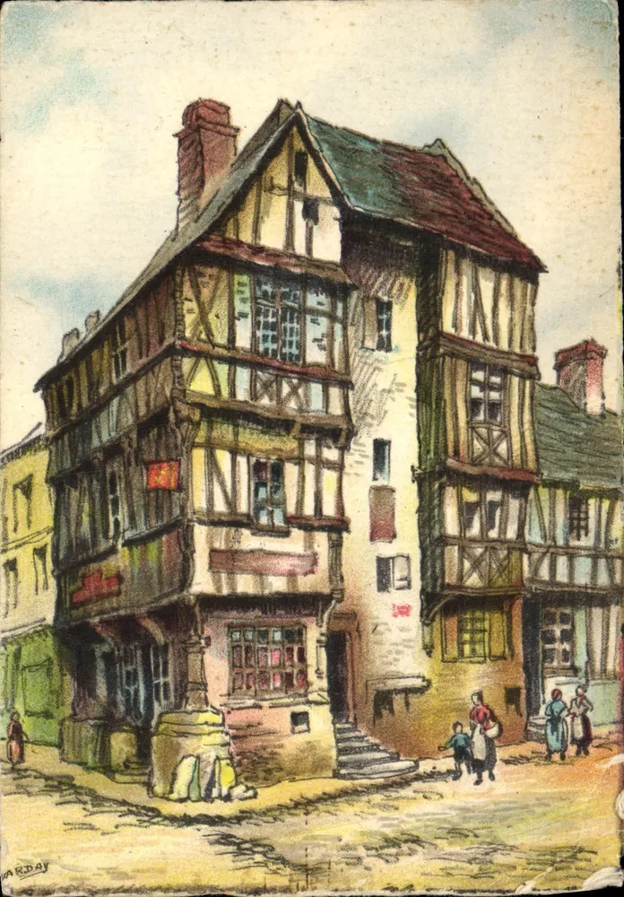 Bayeux — Maisons du XIVe siècle — Rue St-Martin — Imprimé sur la carte 2080 A - Vorderseite