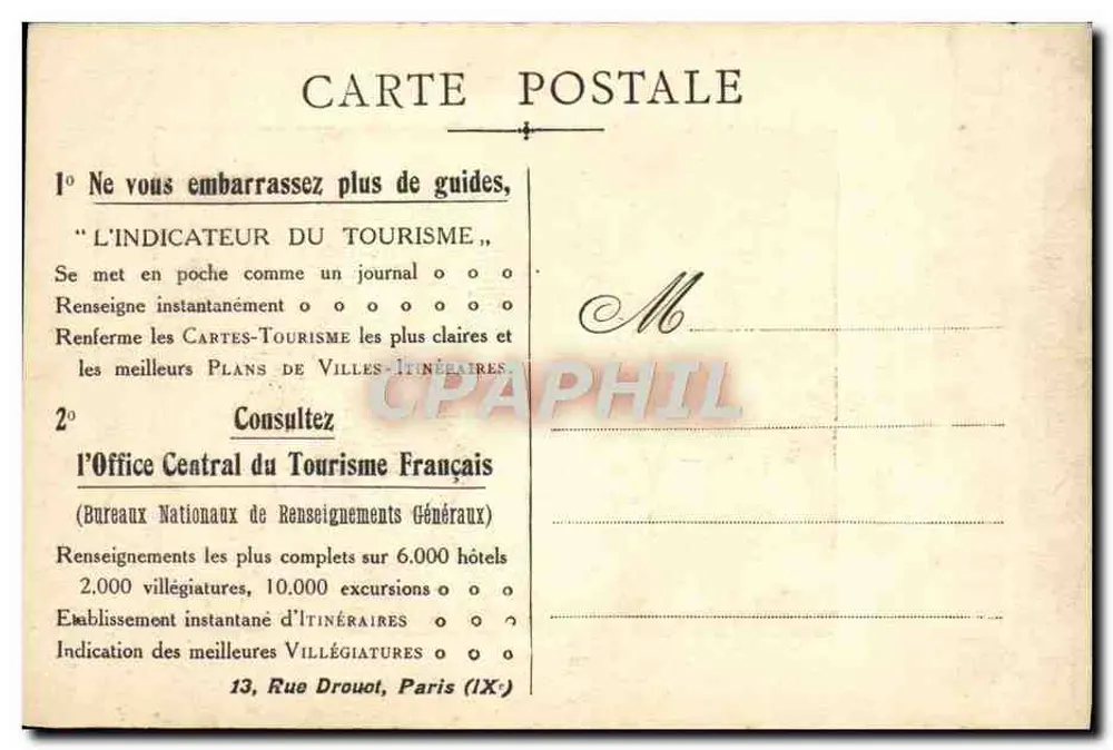 Besuchen Sie Frankreich — Werbung für das Zentrale Touristbüro Frankreich — Verlag: L'Indicateur du Tourisme - Rückseite