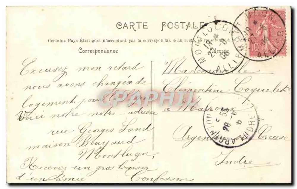 Liebespaar — romantische Szene — P.J. n°32 - Rückseite