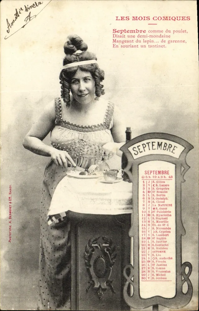 September — Die lustigen Monate — Phototype A. Benenat & Cie, Nancy - Vorderseite