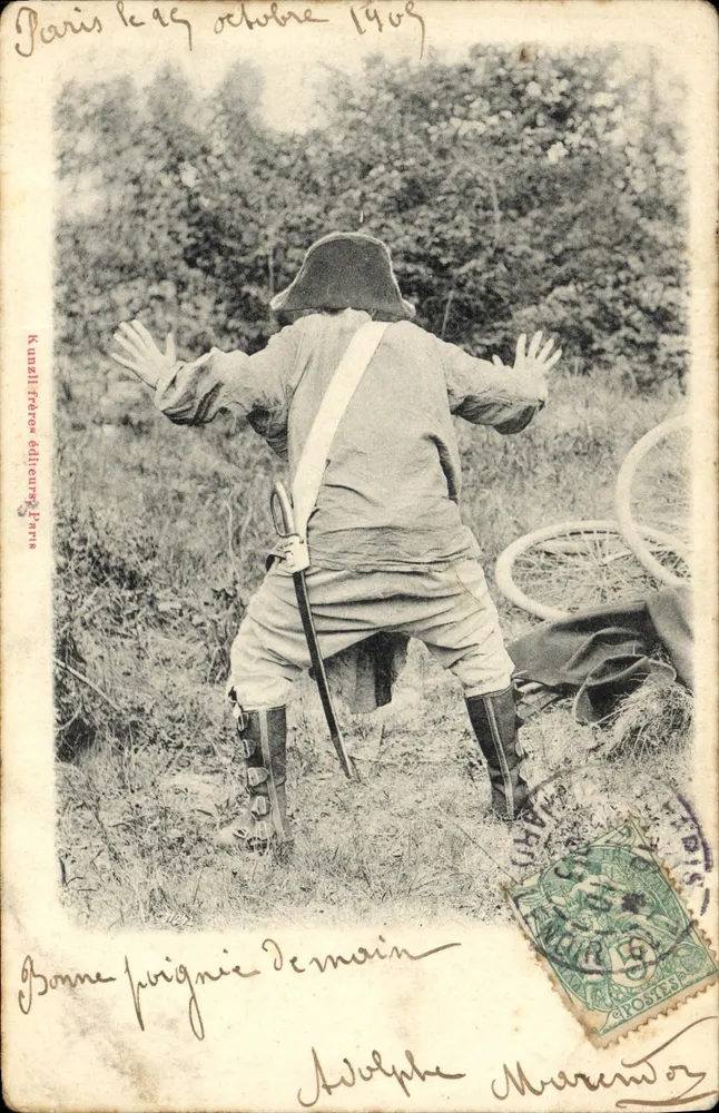 Soldat in Uniform der Zeit — Paris, 29. Oktober 1909 — Kunzli Frères Verlag, Europa, Paris - Vorderseite