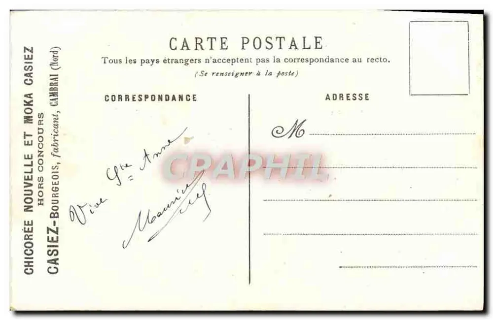 Chrysanthemen & Violette — Verleger: ChicoRée Nouvelle und Moka Casiez, Cambrai (Nord) - Rückseite
