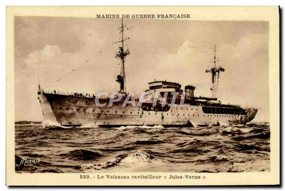 Das Versorgungsschiff « Jules-Verne » — Marine de Guerre Française — J. Nozaïs, Nantes - Vorderseite