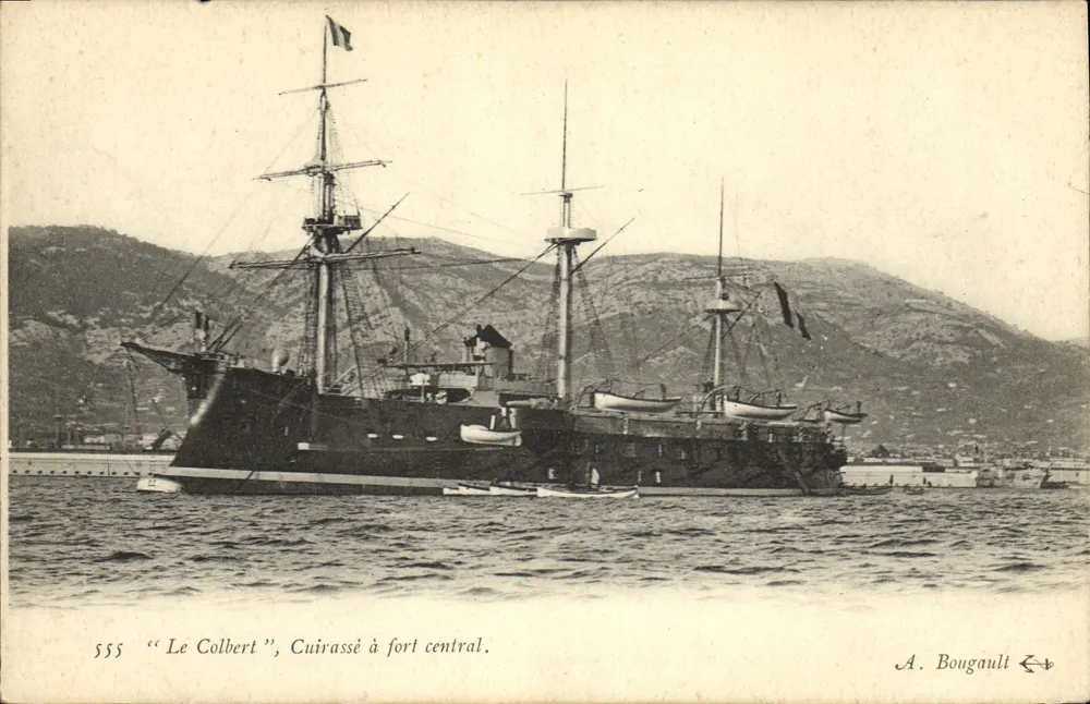 Le Colbert — Schlachtschiff mit Zentralbastion — A. Bougault - Vorderseite