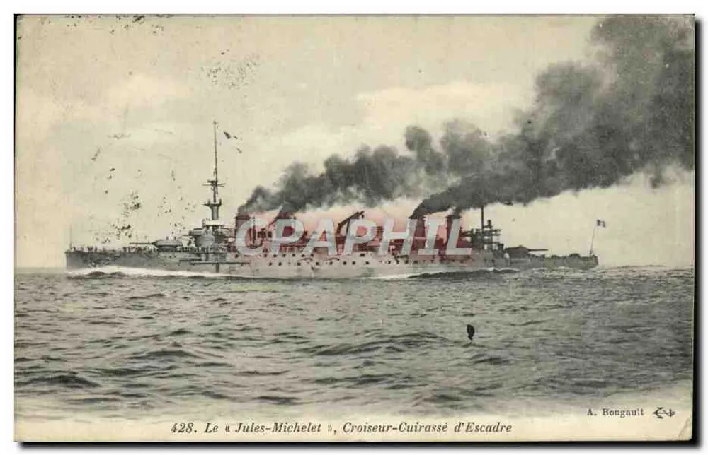 Der « Jules-Michelet », Kreuzer-Panzerkreuzer der Flotte — A. Bongault, Nr. 428 - Vorderseite