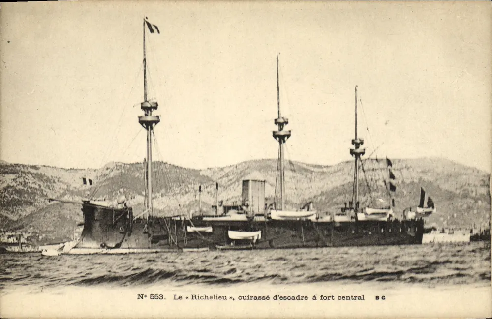 Der 'Richelieu', Schlachtschiff mit Zentralgeschützturm — N° 553 — Verlag B.G. - Vorderseite